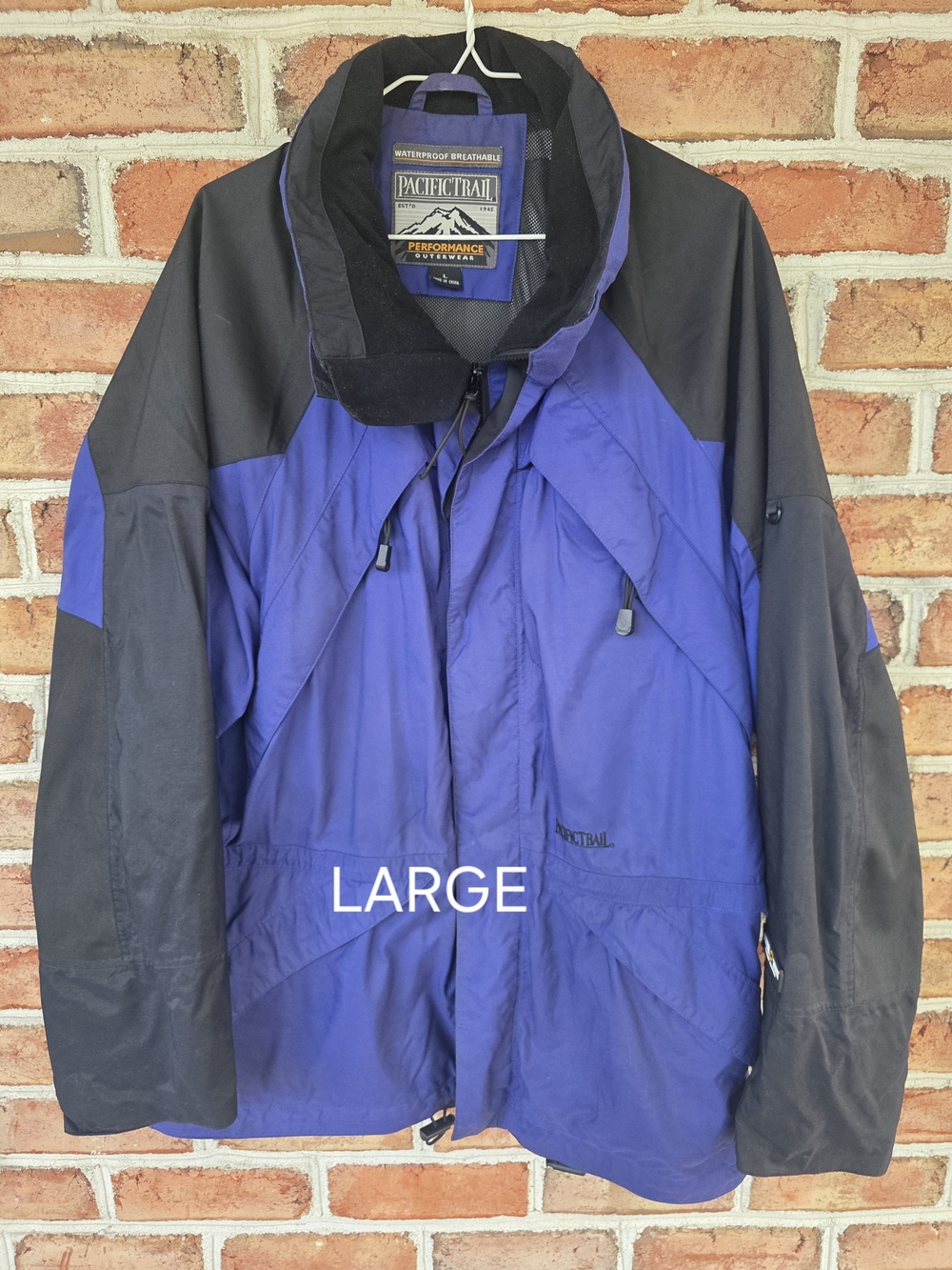 Pacific Trail Men's Blue and Black Waterproof Raincoat
